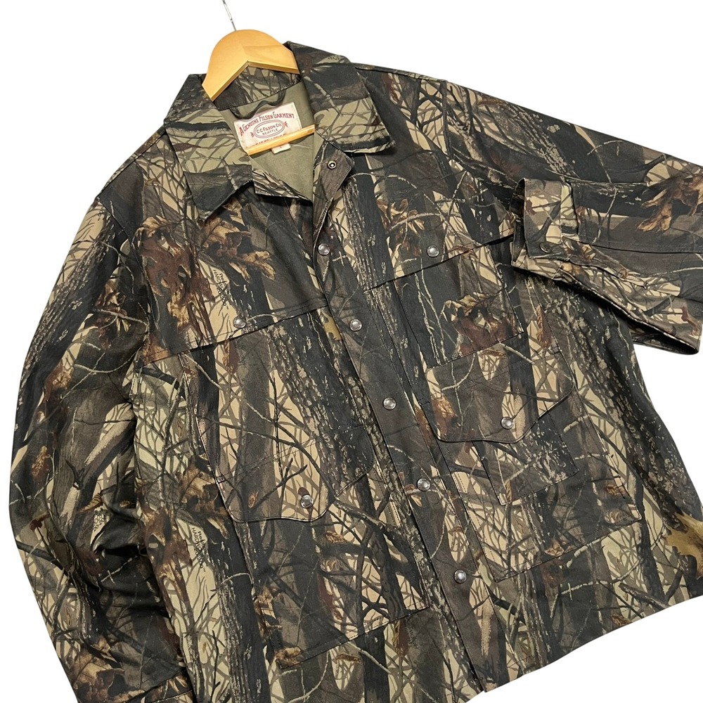 Filson Tin Cloth Field Jacket Mens Large Realtree Camo‎ Hunting Work Heavy